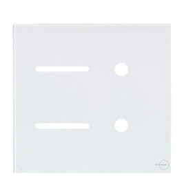 Placa p/ 2 Interruptores + 2 Furos 4x4 - Novara Glass Branco 
